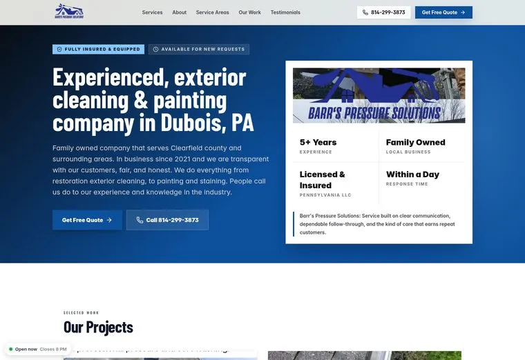 Barr's Pressure Solutions website